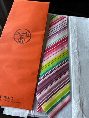 HERMES Striped Tie